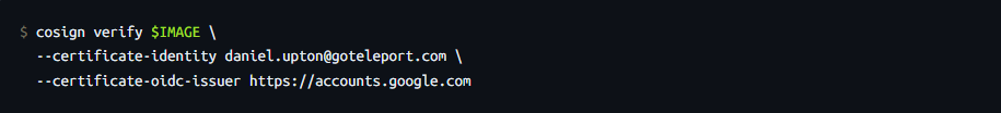 check you really have signed the image with cosign verify